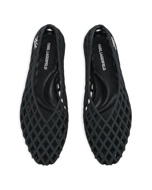 Karl Lagerfeld Black Jelly Ballet Flats