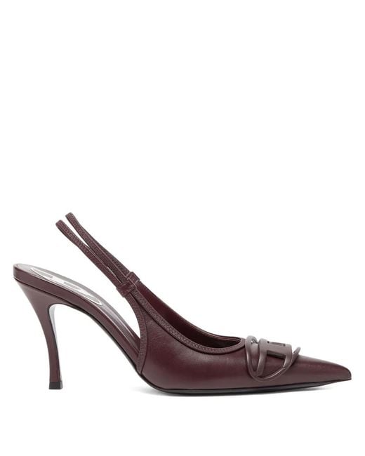 DIESEL Brown D-Venus-Burgundy Slingback Pumps
