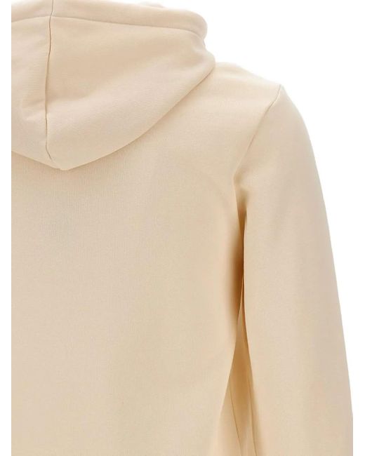 Felpa Con Applicazione Logo E Zip di Lacoste in Natural da Uomo