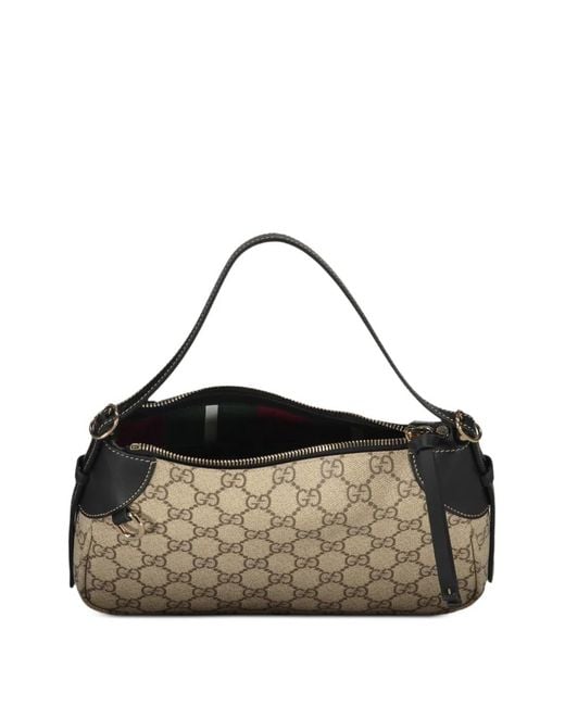 Gucci Metallic Gg Supreme Leather-Trim Shoulder Bag