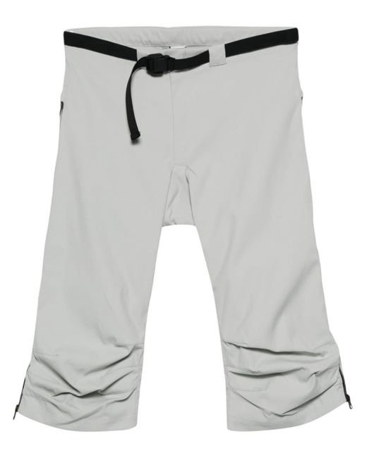GR10K Gray Belted Canvas Long Shorts for men