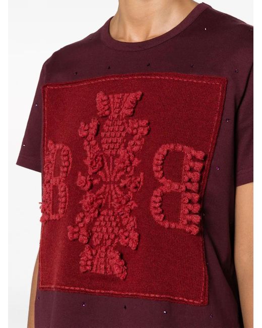 Barrie Logo-Embroidered Embellished T-Shirt