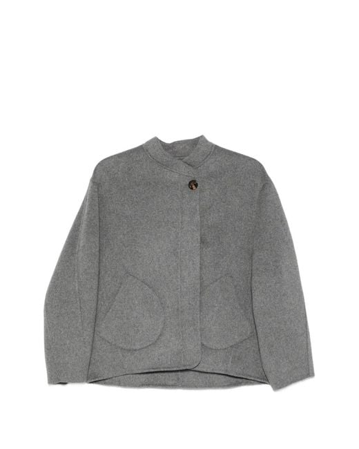 Soeur Gray Windsor Patch-Pocket Jacket