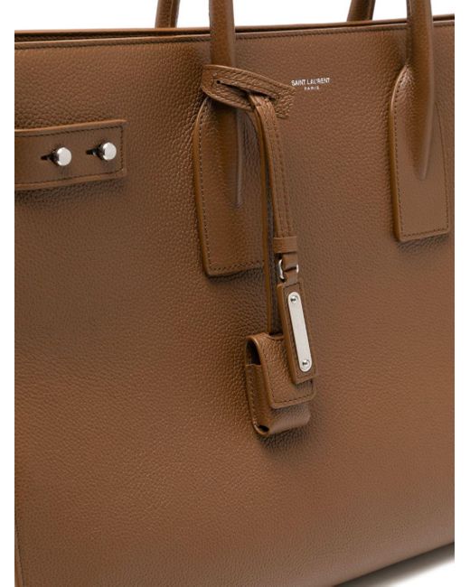 Large Sac de Jour leather bag Saint Laurent pour homme en coloris Brown