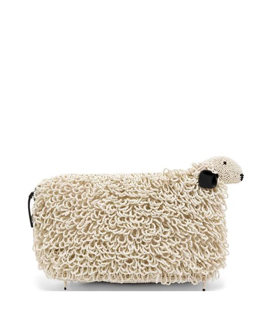 Staud Natural Beaded Dolly Clutch