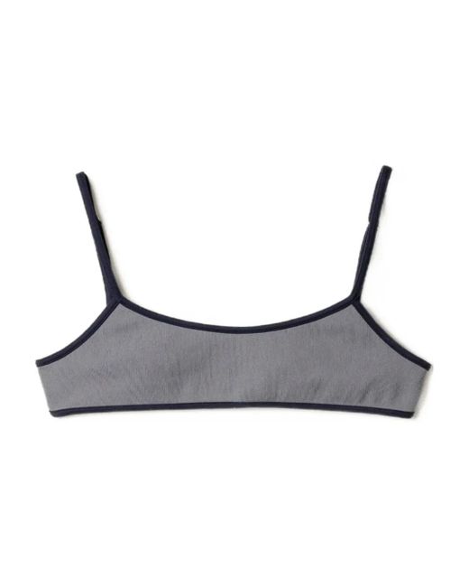 Top de bikini de dos tonos Miu Miu de color Gray