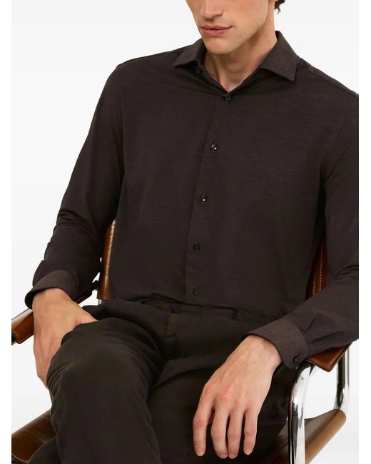 Xacus Black Chemise À Boutonnière Sur Le Devant for men