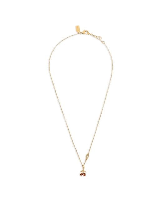 COACH White Cherry Pendant Necklace