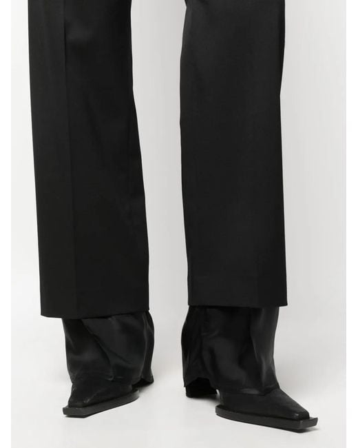 MM6 by Maison Margiela Black High-Waisted Flared Trousers