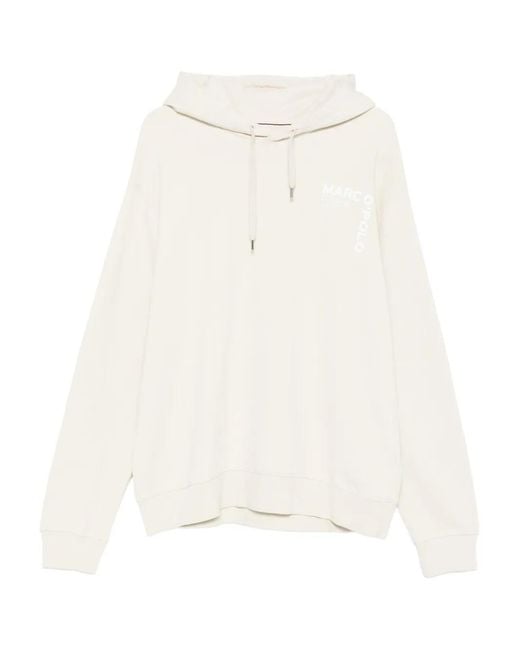 Marc O' Polo White Logo-Embroidered Hoodie for men