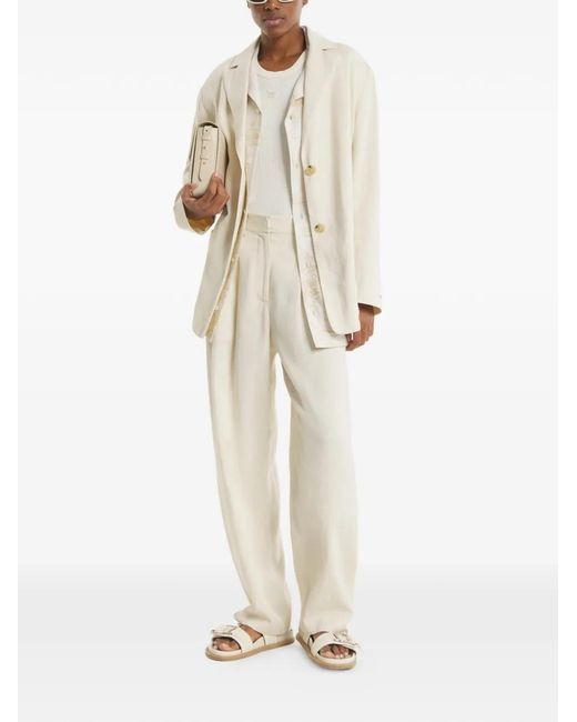 Maison Kitsuné White Notched-Lapel Patch-Pocket Jacket