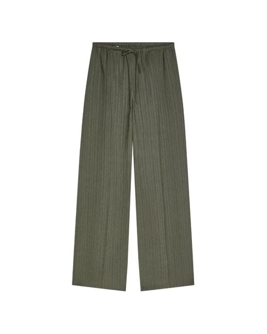 Dries Van Noten Green Elasticated Viscose Pants