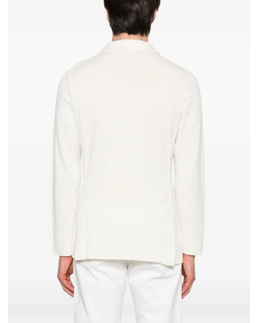 Lardini White Knitted Blazer for men