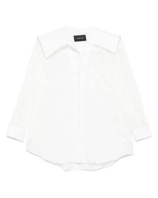 Simone Rocha White Sailor-Collar Puff-Sleeves Shirt