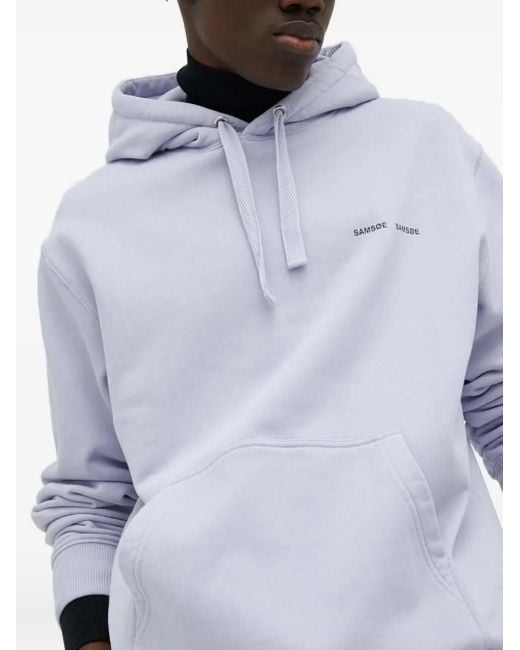 Felpa Con Cappuccio E Logo di Samsøe & Samsøe in Blue da Uomo