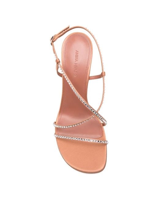 AMINA MUADDI Pink Sally Crystal-Embellished Sandals