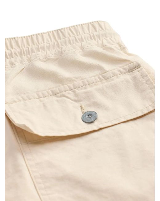 RRL Natural Buttoned Drawstring Shorts for men