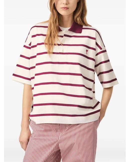 AMI Pink Cotton Arrow Polo