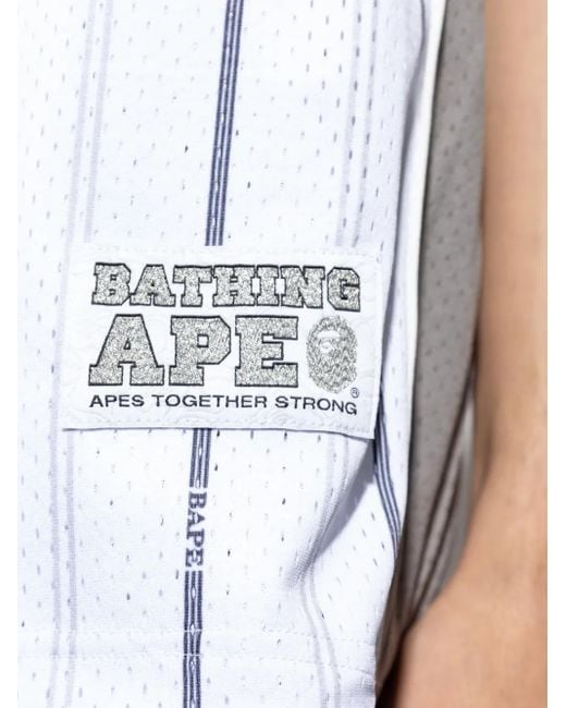 メンズ A Bathing Ape ストライプ トップ White