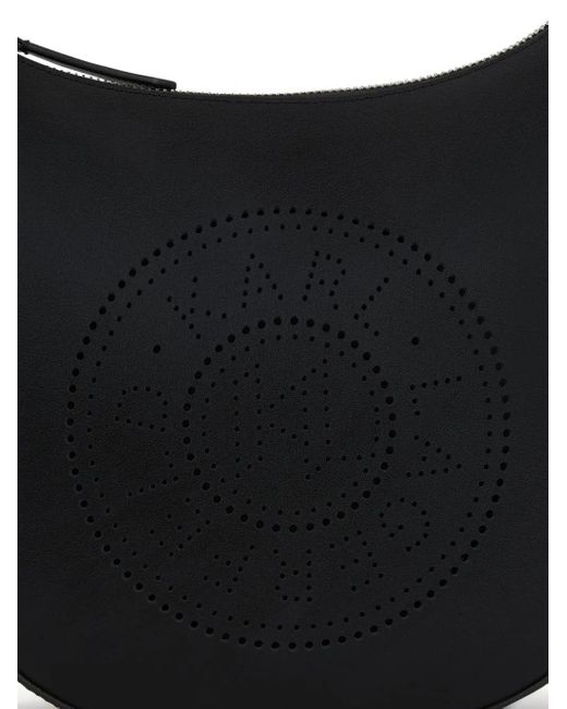 Karl Lagerfeld Black K/Circle Moon Perforated-Logo Shoulder Bag