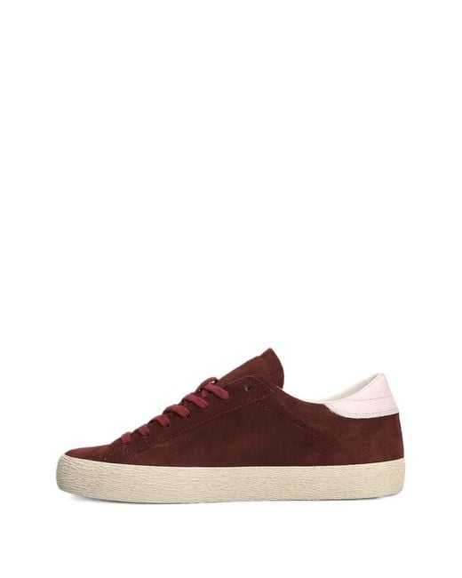 Date Brown Hill Low Block Suede Panelled Sneakers
