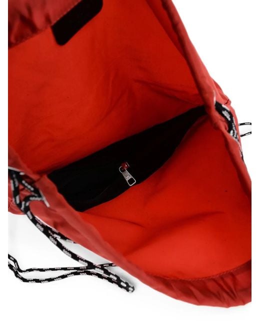 Neil Barrett Red Bolt-Patch Drawstring Backpack for men