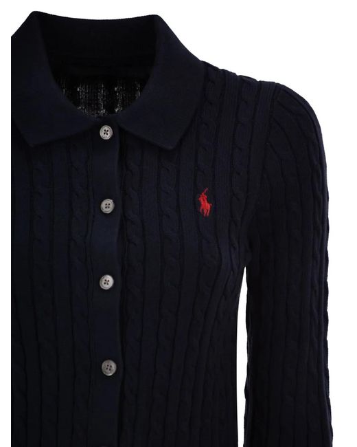 Polo Ralph Lauren Blue Cardigan À Fermeture Zippée