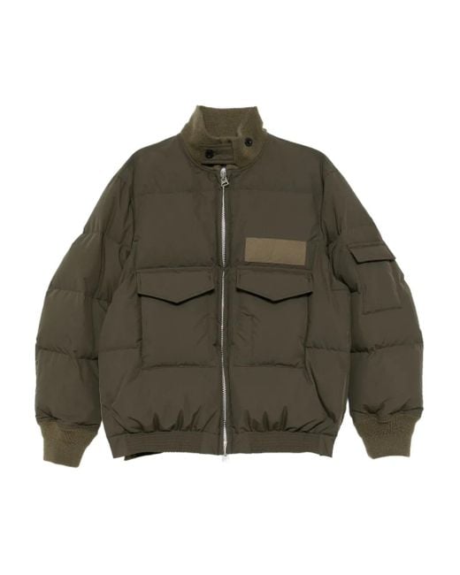 Sacai Green Ripstop Down Jacket for men