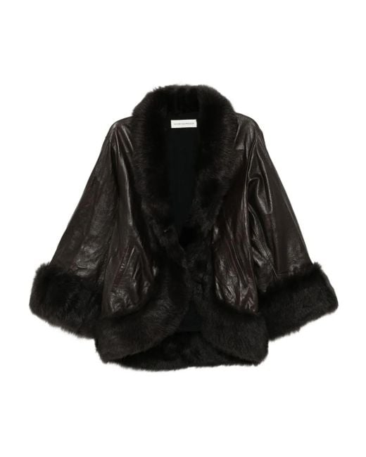 Nour Hammour Black Sabine Leather Jacket