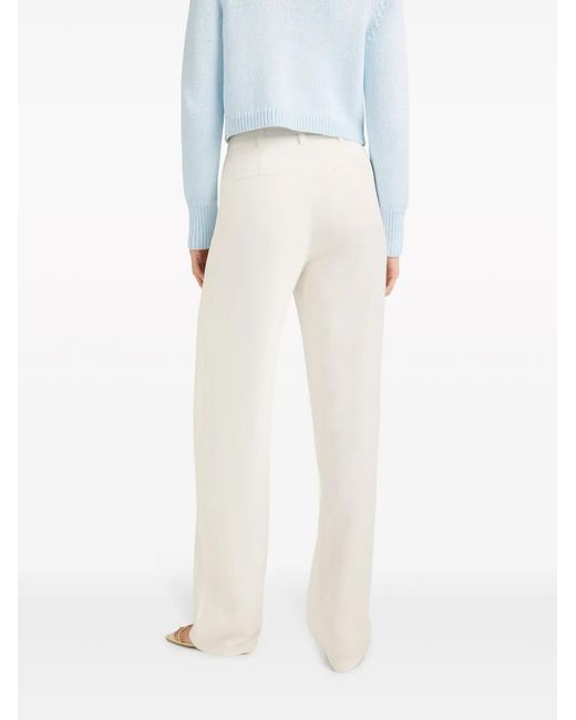 Pantalon De Costume À Plis Cinq À Sept en coloris White