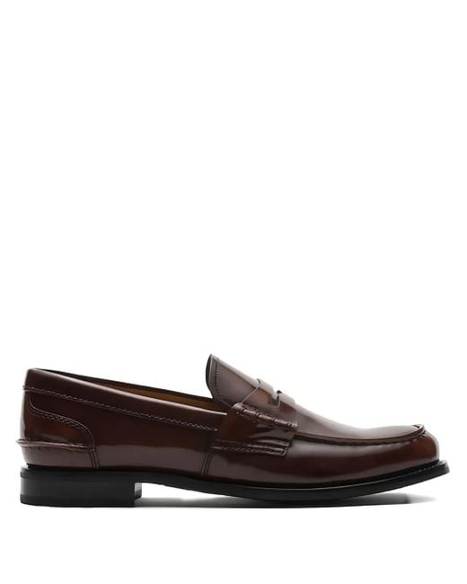 Church's Brown Pembrey Patent-Leather Penny Loafers