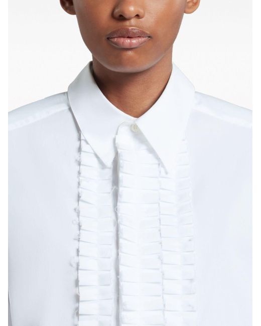 Camicia con pieghe di Marni in White