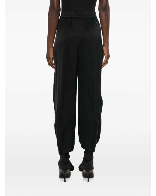 ANDAMANE Black Pleated Ankle-Tie Trousers