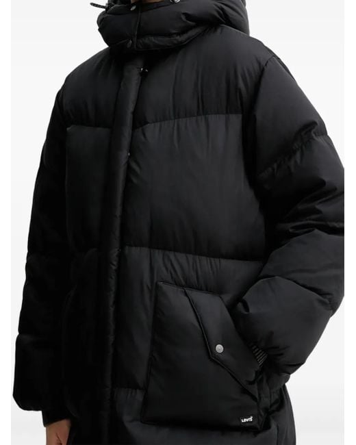 Levi's Black Western Bubble Kapuzenmantel
