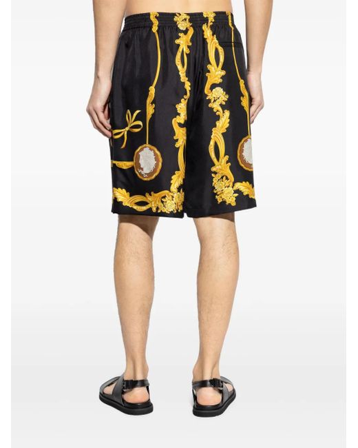 Versace Blue Cameo Silk Shorts for men