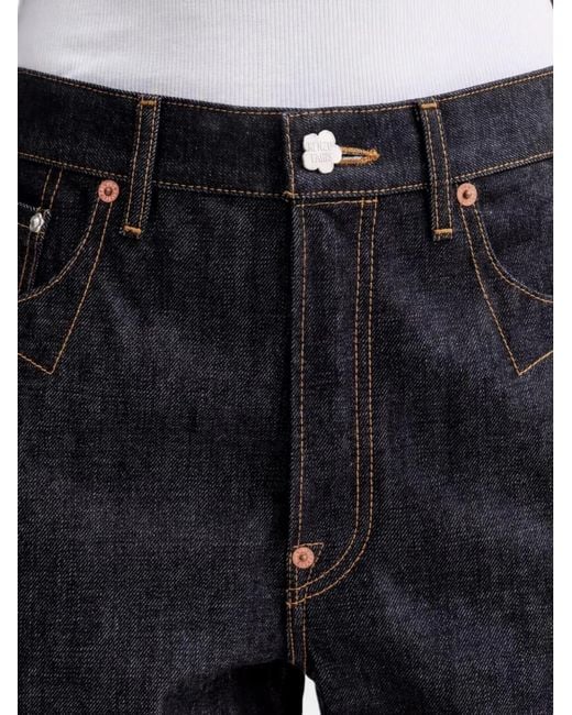 KENZO Black Low-Waist Denim Boyfriend Jeans