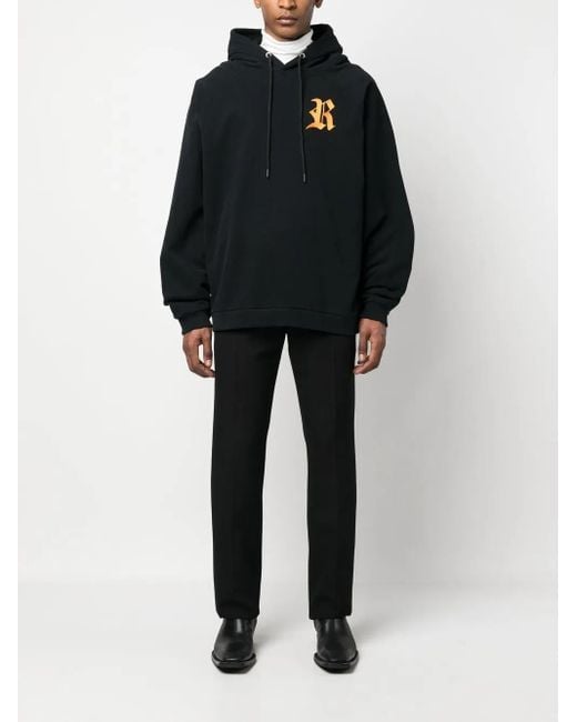 Sudadera con capucha y monograma Raf Simons de hombre de color Black