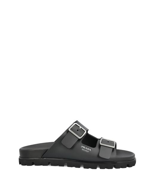 Prada Black Sandalen Mit Schnallenriemen