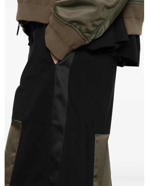 Sacai Black Pantalon À Empiècements