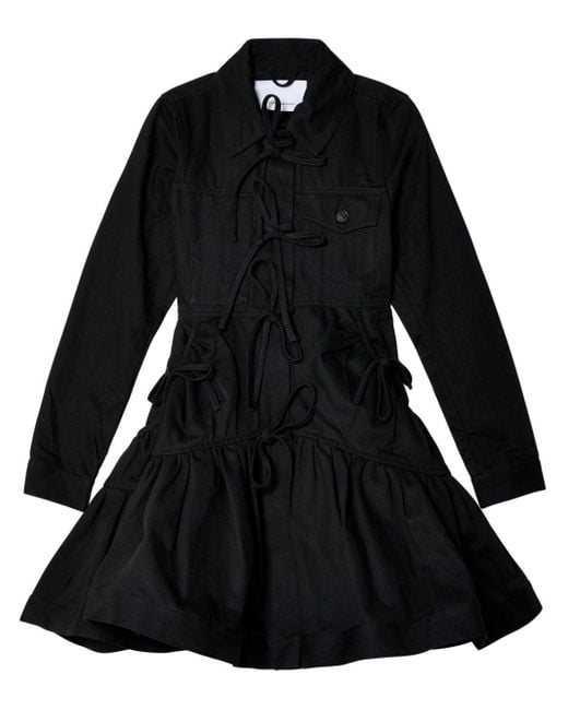 CECILIE BAHNSEN Black Gill Cotton Tiered Dress
