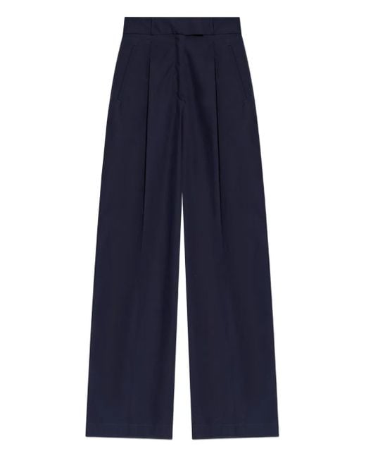 A.P.C. Blue Veronica Pleated Cotton Trousers Clothing