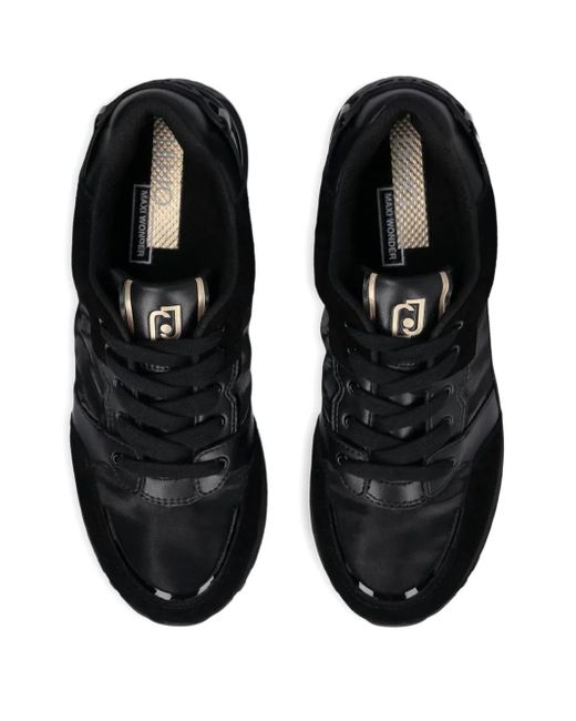 Liu Jo Black Maxi Wonder 91 Lace-Up Sneakers