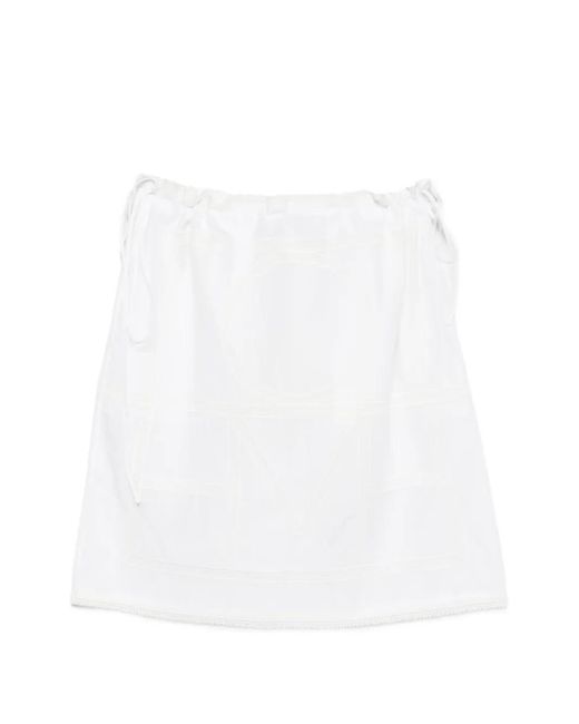 Totême White Monogram Cotton Mini Skirt