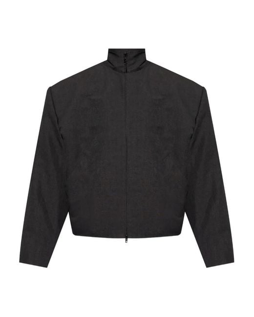 Balenciaga Black Padded-Shoulder Zip-Up Jacket