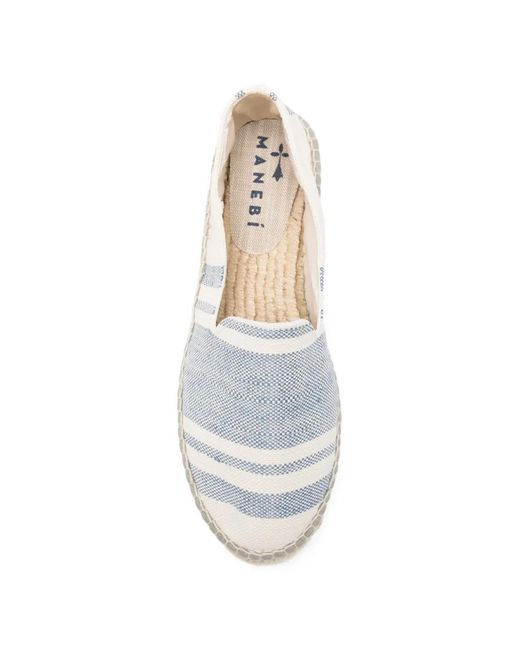 Manebí White Striped Espadrilles
