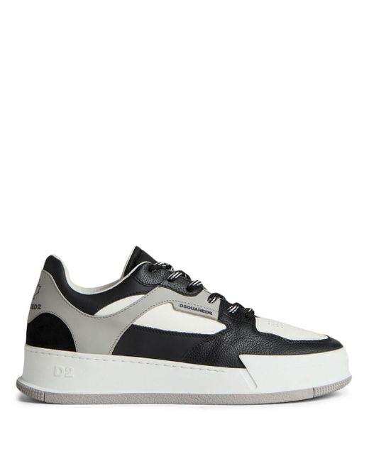 DSquared² Black Bumper Leather Sneakers for men