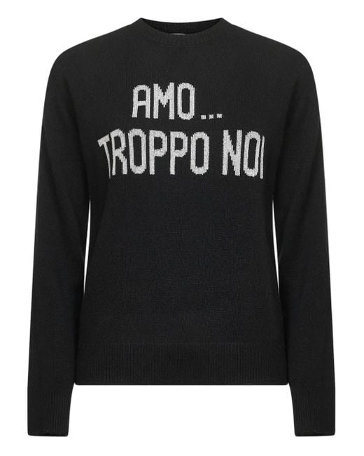 Mc2 Saint Barth Black Jacquard Embroidery Sweater