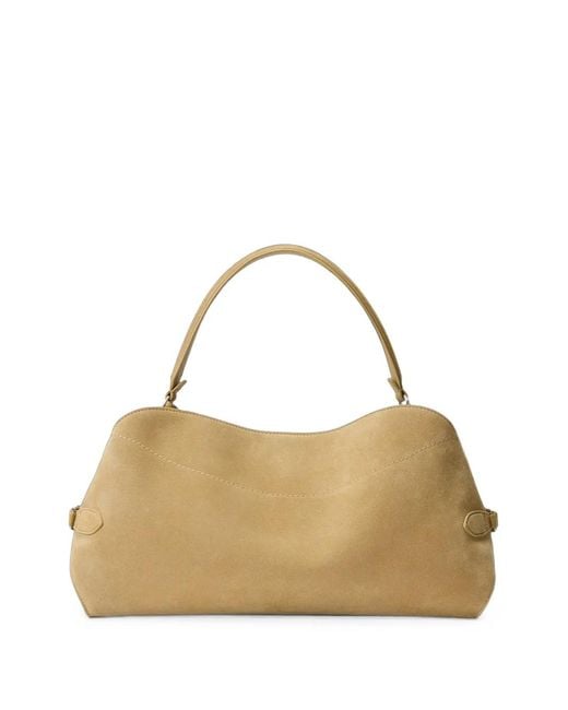 Ralph Lauren Metallic Buckle-Detail Suede Tote Bag