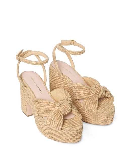 Loeffler Randall Natural Liza Knotted Wedge Sandals