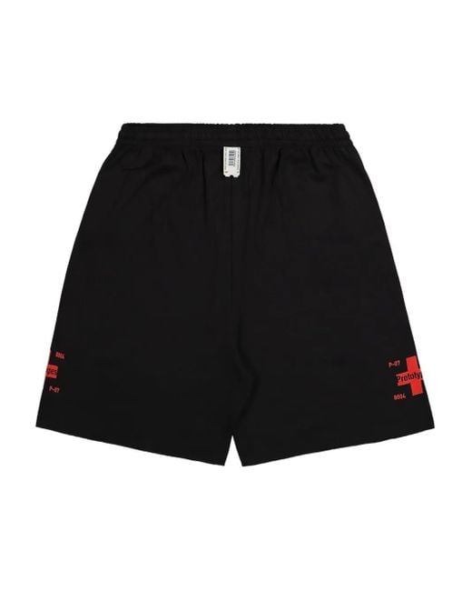 PROTOTYPES Black Waffle Bermuda Shorts for men
